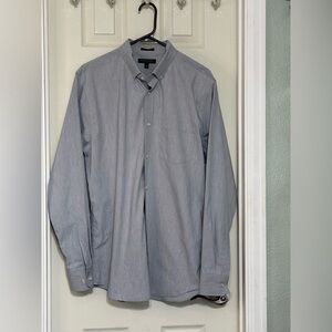 Banana Republic Large Men's Light Gray Dress Shirt Stretch Cotton